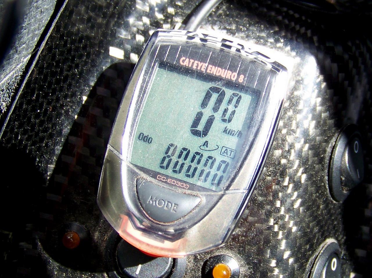 Bike computer showing 80000 km with this bike