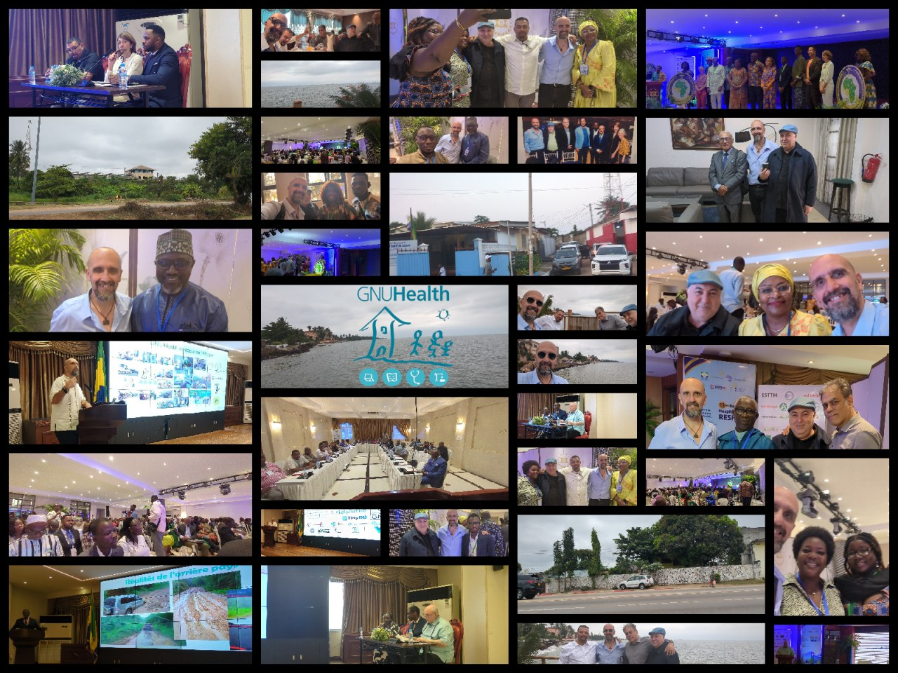 Collage de fotos durante la estadía en Gabón, principalmente del congreso y de los barrios que visité.