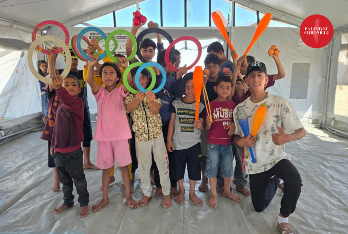 A circus tent in the Nuseirat refugee camp. (Photo: Shaimaa Eid, Palestine Chronicle)